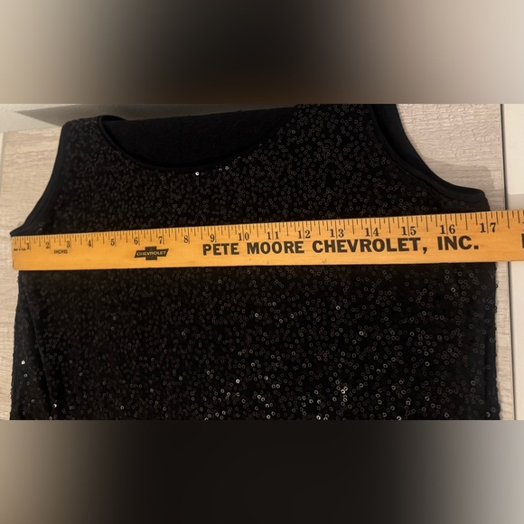 Eileen Fisher Silk All Over Sequin Mini Dress LBD Party NYE Festive Size Medium - Picture 7 of 10